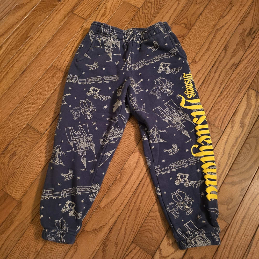 Disney Navy Sweatpants with Yellow Graphics